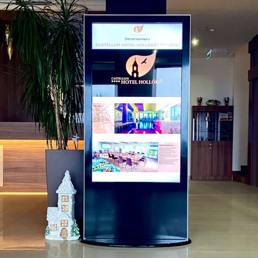 Beltéri információs totem oszlop